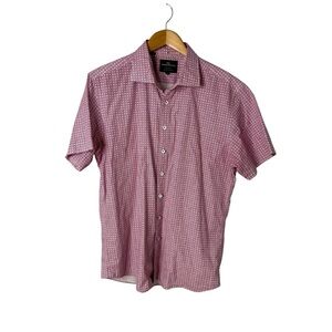 Rodd & Gunn Short Sleeve Button Front Shirt Red Print Size XL Sports Fit